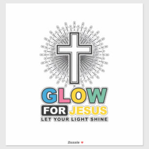 Glow For Jesus Christian Cross Light Shirt Design_