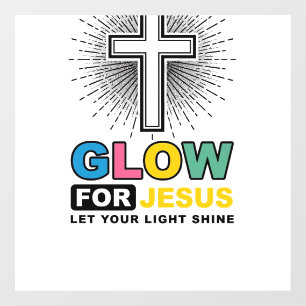 Glow For Jesus Christian Cross Light Shirt Design_