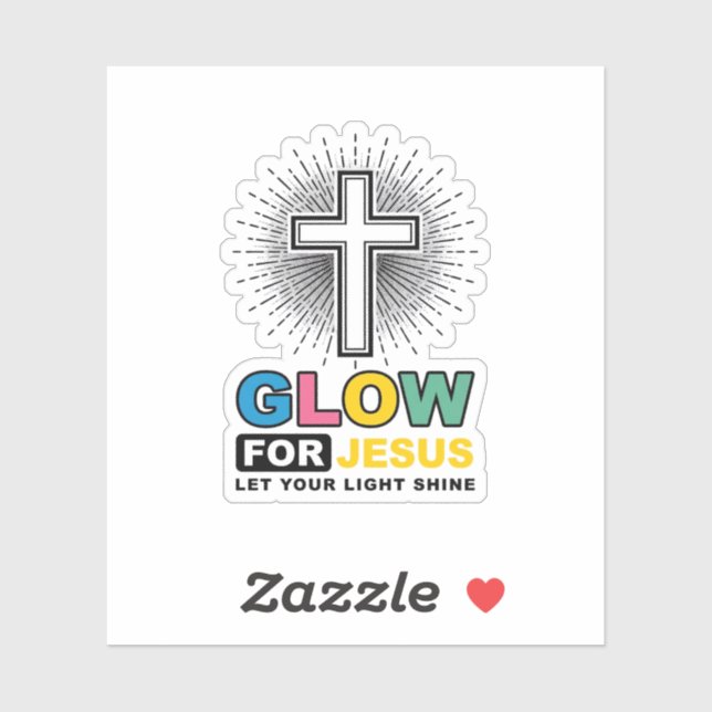 Glow For Jesus Christian Cross Light Shirt Design_ (Sheet)