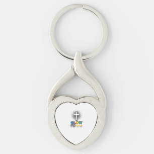 Glow For Jesus Christian Cross Light Shirt Design_ Key Ring