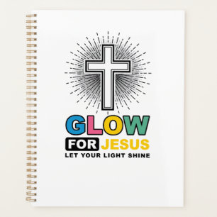 Glow For Jesus Christian Cross Light Shirt Design_ Planner