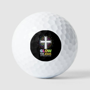 Glow for Jesus Christian Cross Tee Jesus Christ Bi Golf Balls
