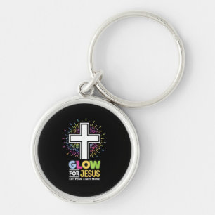 Glow for Jesus Christian Cross Tee Jesus Christ Bi Key Ring