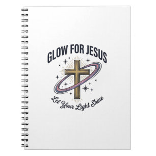 Glow for Jesus Christian Cross Vintage Vector Notebook