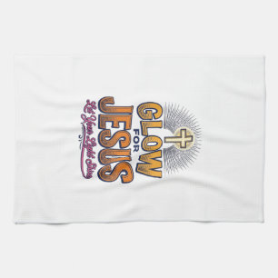 Glow for Jesus Let Your Light Shine Christian Desi Tea Towel