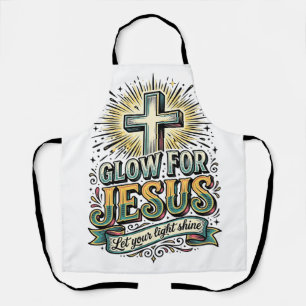 Glow For Jesus Vintage Christian Cross Shirt Apron