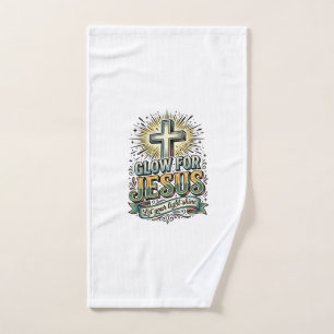 Glow For Jesus Vintage Christian Cross Shirt Hand Towel