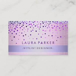 Glow Glitter Confetti Linen Elegant Background Business Card