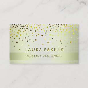 Glow Glitter Gold Confetti Elegant Business Card