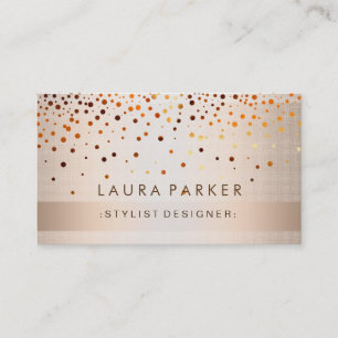 Glow Glitter Gold Confetti Linen Elegant Business Card