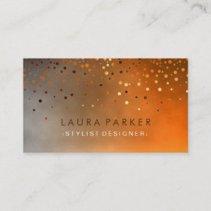 Glow Glitter Orange Confetti Elegant Sky Business Card