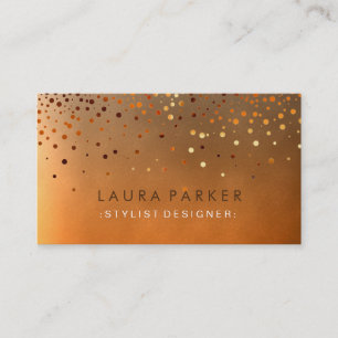 Glow Glitter Orange Confetti Elegant Sky Business Card
