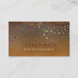 Glow Glitter Orange Confetti Elegant Sky Business Card