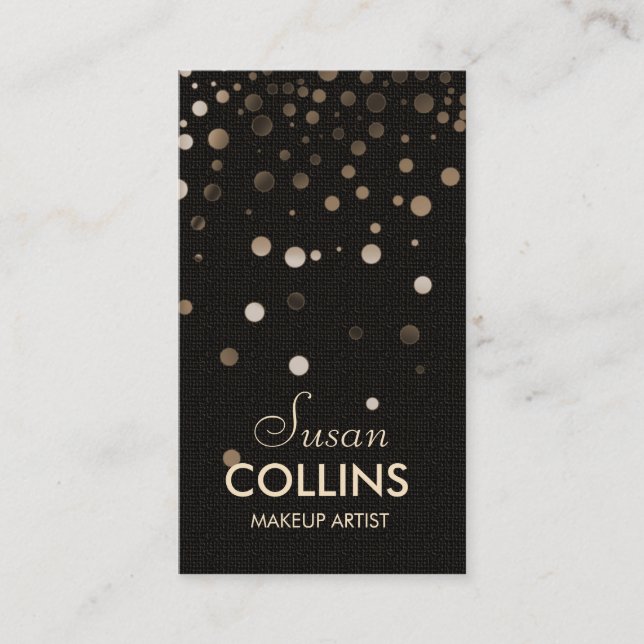 Glow Glitter Sparkle Gold Makeup Artist Fashion Business Card (Front)