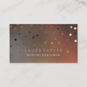 Glow Glitter Sunset Confetti Elegant Dots Business Card