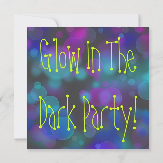 Glow In The Dark Birthday Party Invitation (Front)