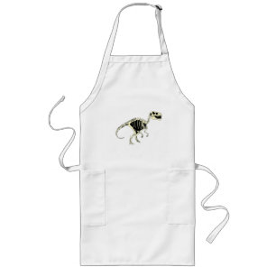 Glow-in-the-Dark Cartoon Dinosaur Skeleton Long Apron