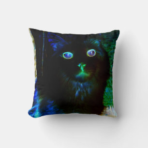 Glow in the Dark Cat Throw Pillow