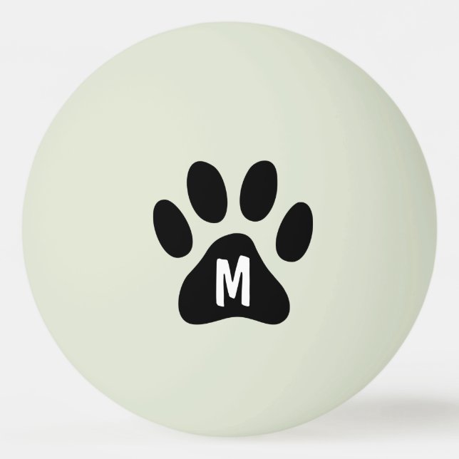 Glow in the dark dog paw print ping pong balls (Front)