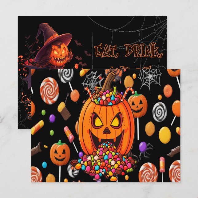 Glow-in-the-Dark Halloween Postcard (Front/Back)