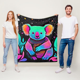 Glow in the Dark Koala Fleece Blanket