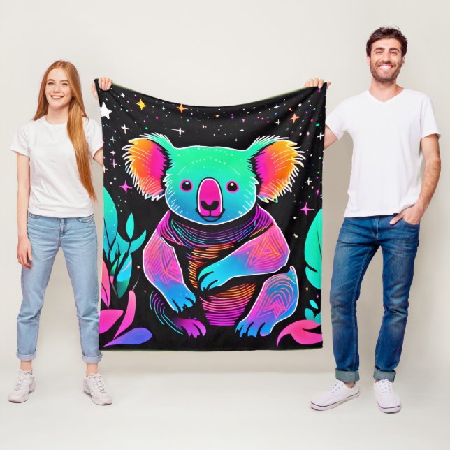 Glow in the Dark Koala Fleece Blanket (In Situ)