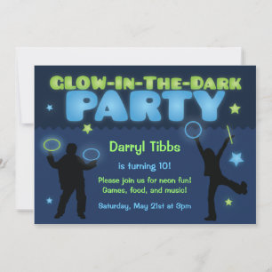 Glow in the Dark Party Invitation for Kids
