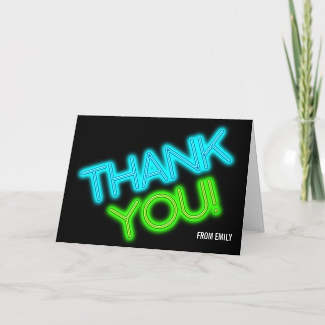 Glow in the Dark Party Thank You Card (Front)