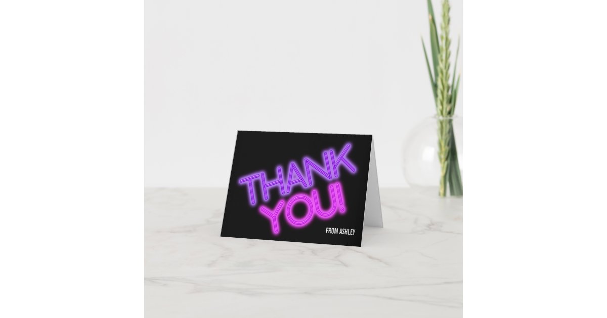 Glow in the Dark Party Thank You Card | Zazzle