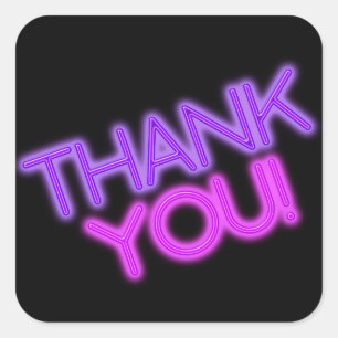 Glow in the Dark Thank You Square Sticker