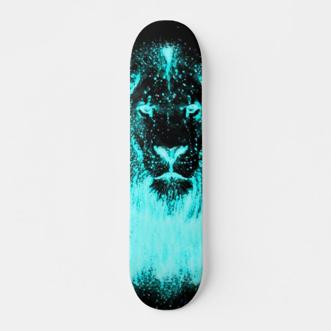 Glow In The Dark Urban Lion Custom Pro Board Skateboard (Front)