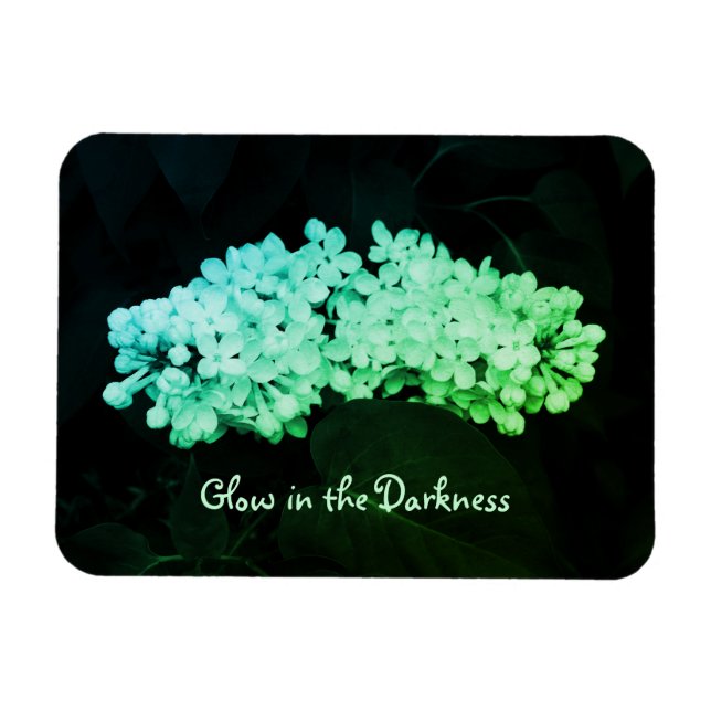 Glow in the Darkness Green Lilacs Altered Photo Magnet (Horizontal)