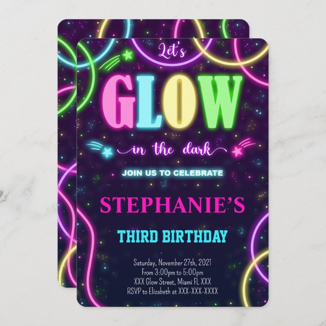 Glow Invitation (Front/Back)