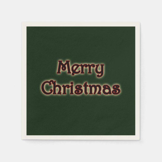 Glow Merry Christmas Napkin (Front)