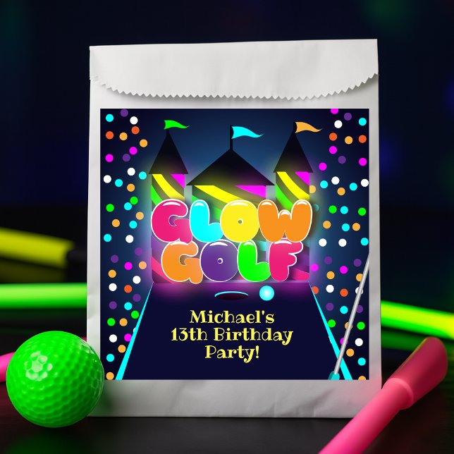 Glow Miniature Golf Birthday Party Favour Bag (Glow Miniature Golf Birthday Party Favor Bag
)