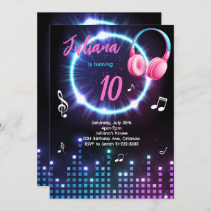 Glow Musical Birthday Party Invitation