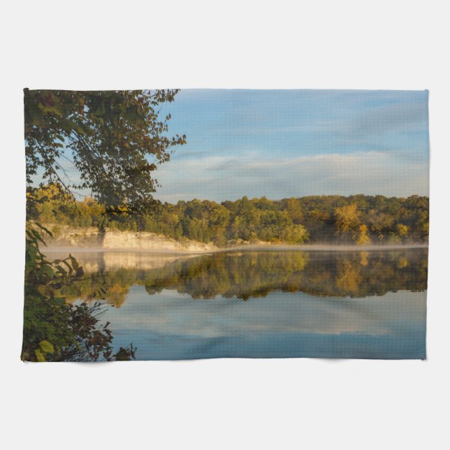 Glow Of Autumn Morning Tea Towel (Horizontal)