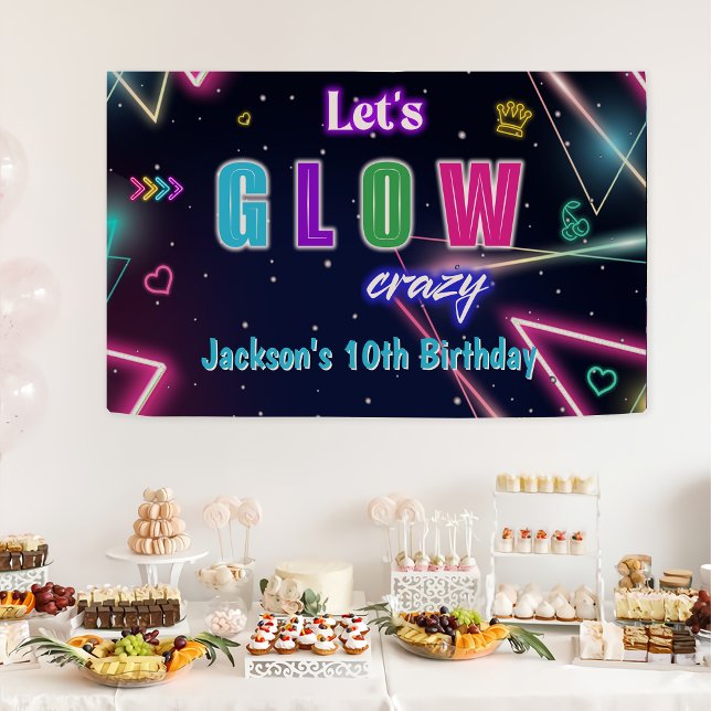 Glow Party Neon Colourful Birthday Party Banner (Creator Uploaded)