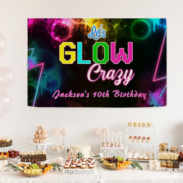 Glow Party Neon Colourful Birthday Party Banner (Creator Uploaded)
