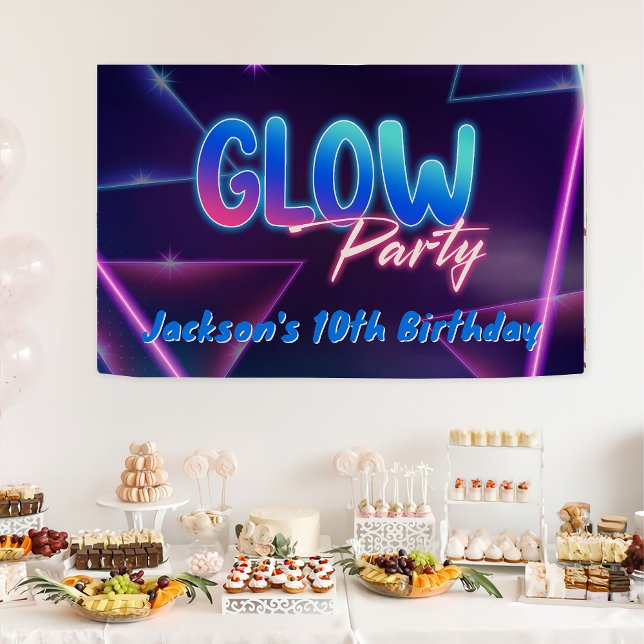 Glow Party Neon Colourful Birthday Party Banner (Creator Uploaded)