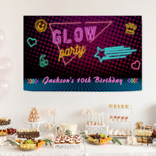 Glow Party Neon Colourful Birthday Party Banner
