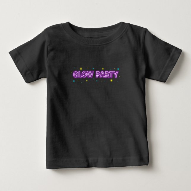 Glow Party Neon Lights Glow In The Dark Party Baby T-Shirt (Front)