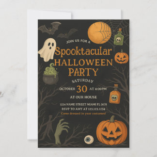 Glow Party Spooktacular Halloween Invitation