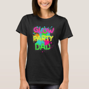 Glow Party Squad Dad Paint Splatter Glow Party Mat T-Shirt