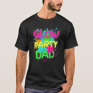 Glow Party Squad Dad Paint Splatter Glow Party Mat T-Shirt
