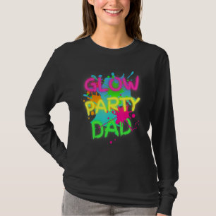Glow Party Squad Dad Paint Splatter Glow Party Mat T-Shirt