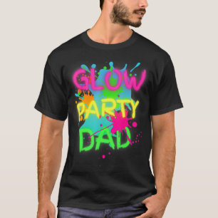 Glow Party Squad Dad Paint Splatter Glow Party Mat T-Shirt