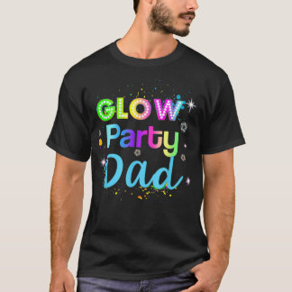 Glow Party Squad Dad Paint Splatter Glow Party Mat T-Shirt