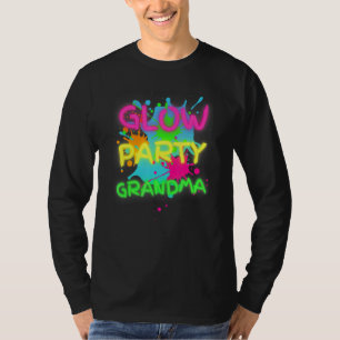 Glow Party Squad Grandma Paint Splatter Glow Party T-Shirt