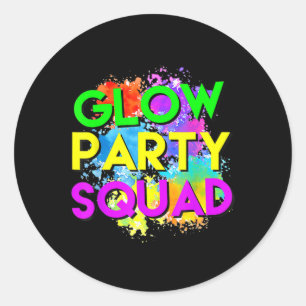 Glow Party Squad Halloween Costume For Women Men K Classic Round Sticker